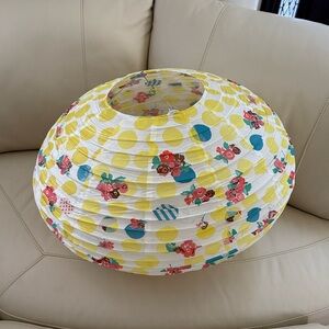Mimi'Lou Yellow, Pink & Blue Flowers Paper Lantern NEW